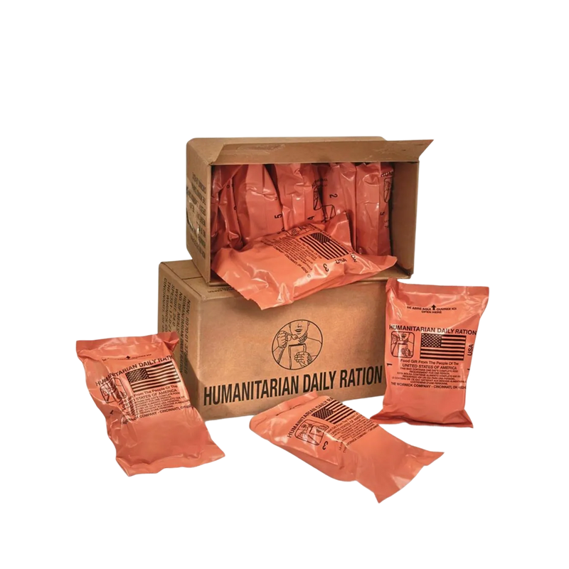 Humanitarian Daily Ration MRE Case (HDR) – 5 US FEMA Emergency rations MRE Varieties - Low Sodium Pre cooked w/Entree, Side Dishes for Hunting, Camping & More, 10 pack,